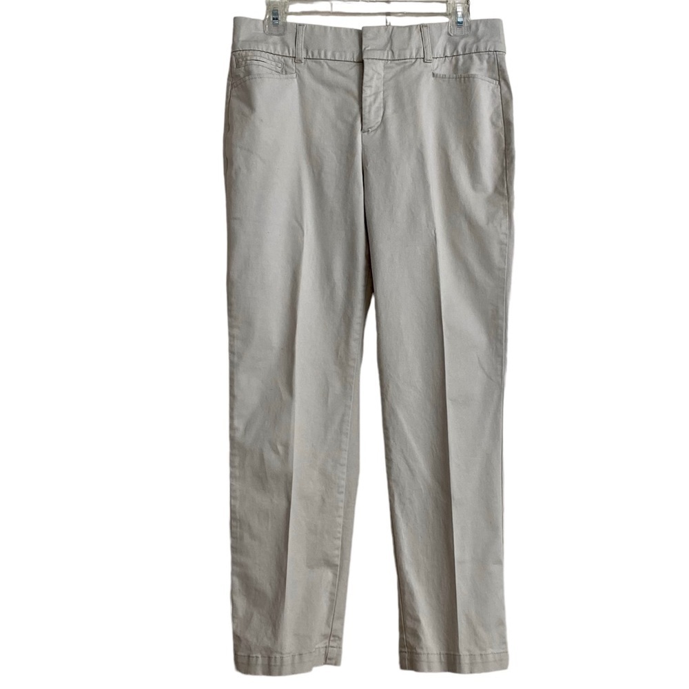 JM Collection Khaki Straight Leg Ankle Pants 10P Neutral Basic Casual Travel
